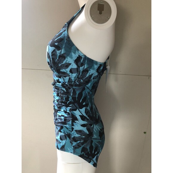 womens swimsuits One Piece Fitglam Medium Blue Nwt - Picture 3 of 4